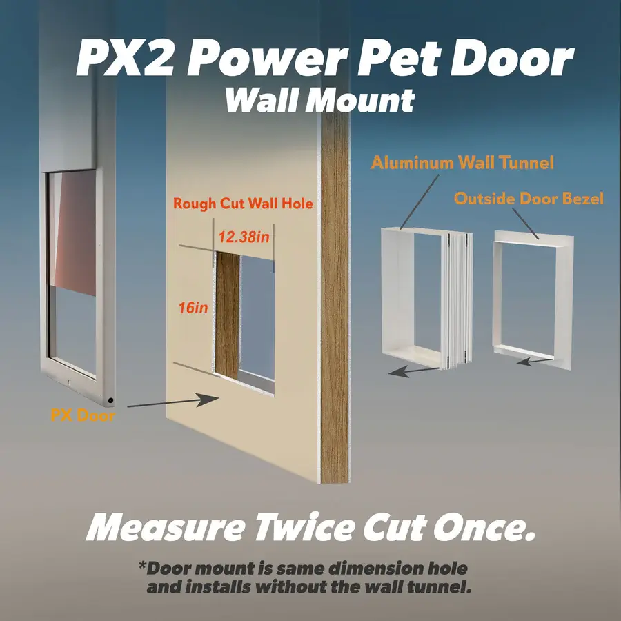 PX-2-WF-W LARGE WiFI CONTROLLED WALL MOUNT POWER PET DOOR - Image 6