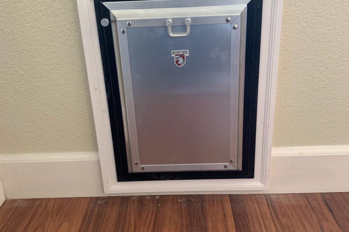 A perfectly framed pet door